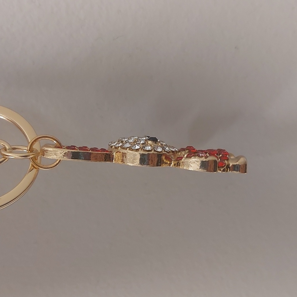 Gold Tone Rhinestone Bunny Rabbit Key Chain Purse Charm - Picture 13 of 16